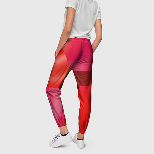 Женские брюки Красная геометрия / 3D-принт – фото 4