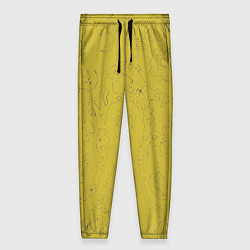 Брюки женские Рябь - зеленовато-желтый и фиолетовый - узор Хуф и, цвет: 3D-принт