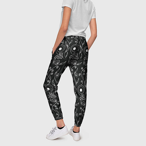 Женские брюки Black style pattern / 3D-принт – фото 4