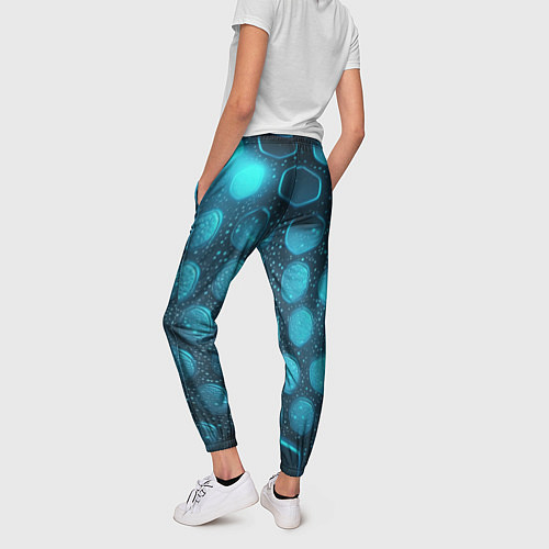 Женские брюки Неоновые светящиеся плитки / 3D-принт – фото 4