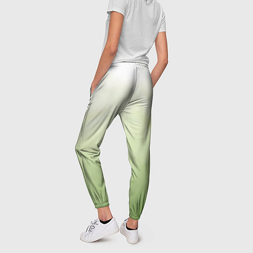 Женские брюки Абстрактный лаймовый акварельный фон / 3D-принт – фото 4