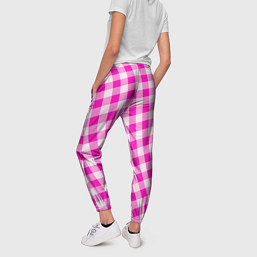 Женские брюки Розовая клетка Барби / 3D-принт – фото 4