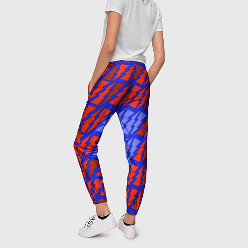 Женские брюки Ретро молнии красно-синие / 3D-принт – фото 4