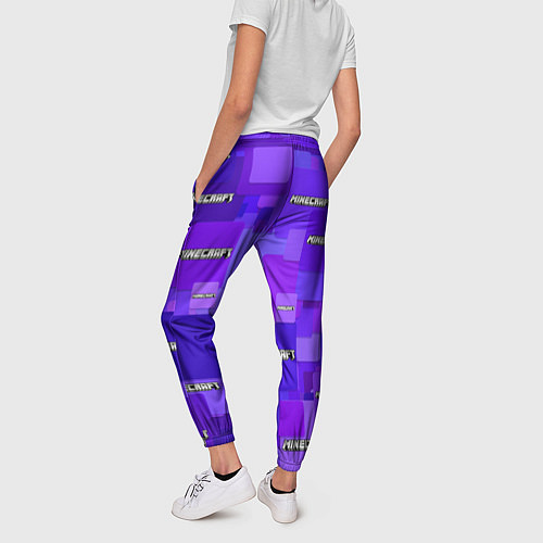 Женские брюки Minecraft pattern logo / 3D-принт – фото 4