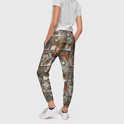 Женские брюки Милые иллюстрации коллаж / 3D-принт – фото 4