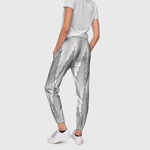 Женские брюки Серые длинные ромбы / 3D-принт – фото 4