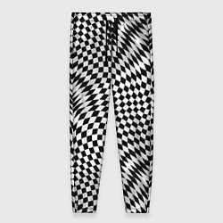 Женские брюки Черно-белая шахматная иллюзия