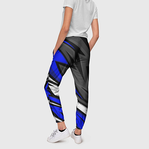 Женские брюки Volkswagen - Синяя абстракция / 3D-принт – фото 4
