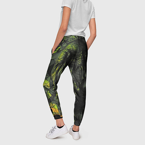 Женские брюки Зеленая абстрактная текстура / 3D-принт – фото 4
