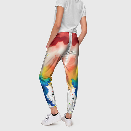 Женские брюки Цветная монотипия - поп-арт / 3D-принт – фото 4