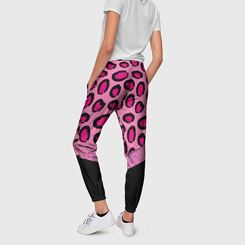 Женские брюки Розовый леопард и блестки принт / 3D-принт – фото 4