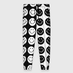 Брюки женские Smiley black and white, цвет: 3D-принт