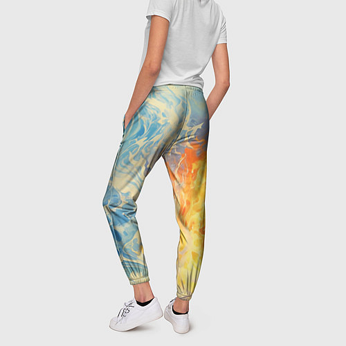 Женские брюки Вода и пламя абстракция / 3D-принт – фото 4