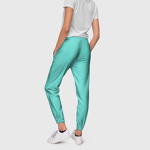 Женские брюки Цвет Тиффани / 3D-принт – фото 4