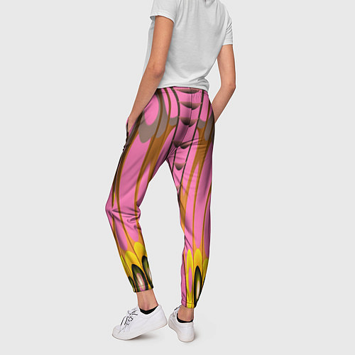 Женские брюки Розовый бабочкин мотив / 3D-принт – фото 4