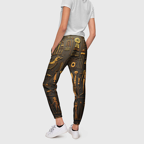Женские брюки Арт в стиле египетских письмен / 3D-принт – фото 4
