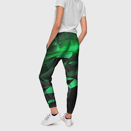 Женские брюки Зеленые квадратные плиты / 3D-принт – фото 4