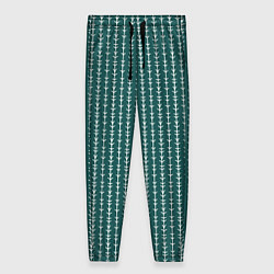 Женские брюки Зелёно-морской в полоску