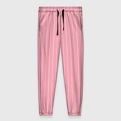 Брюки женские Розовый широкая полоска, цвет: 3D-принт