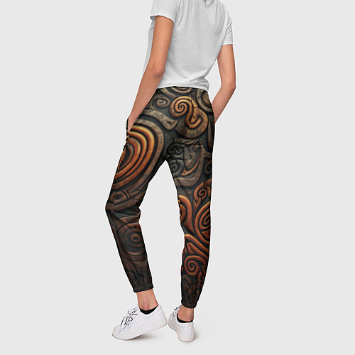Женские брюки Асимметричный паттерн в викингском стиле / 3D-принт – фото 4