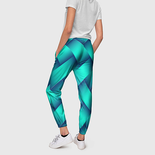 Женские брюки Бирюзовое переплетение / 3D-принт – фото 4