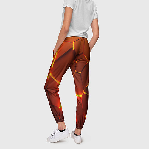 Женские брюки Плиты абстрактные огненные / 3D-принт – фото 4