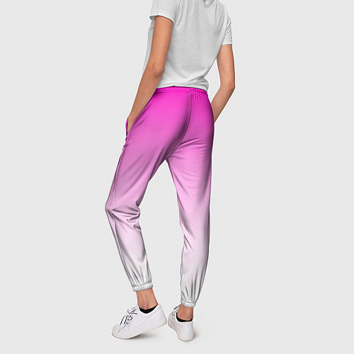 Женские брюки Розово-белый градиент / 3D-принт – фото 4