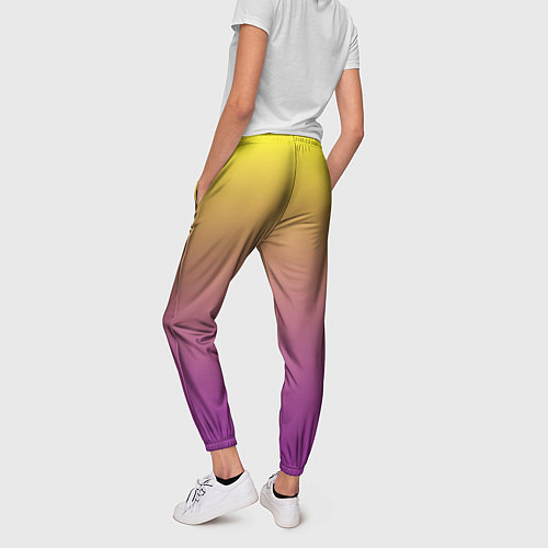 Женские брюки Желто-фиолетовый градиент / 3D-принт – фото 4