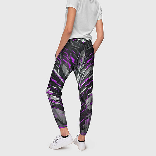 Женские брюки Киберпанк доспех фиолетовый / 3D-принт – фото 4