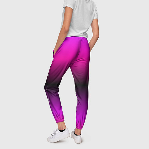 Женские брюки Тату Лил Пипа на фиолетовом / 3D-принт – фото 4
