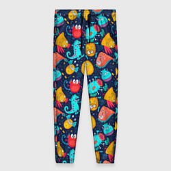 Брюки женские Мультяшные цветные монстрики, цвет: 3D-принт