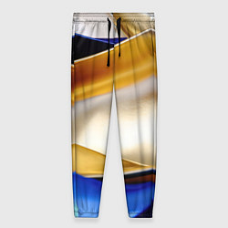 Женские брюки Белая желтая синяя абстракция