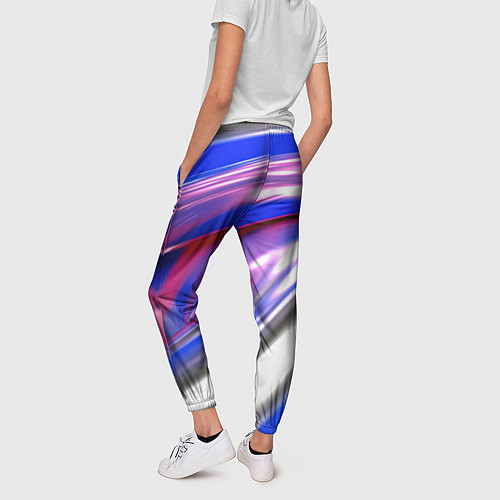 Женские брюки Вязкая абстракция в фиолетовых оттенках / 3D-принт – фото 4