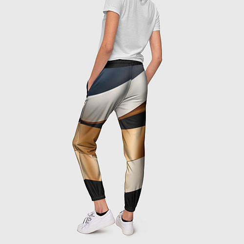 Женские брюки Золотистые вставки абстракции / 3D-принт – фото 4