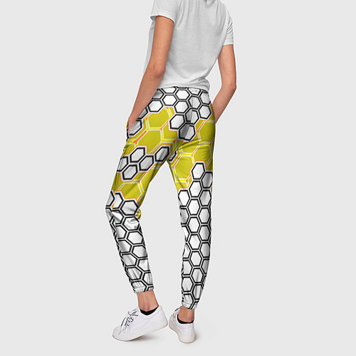 Женские брюки Жёлтая энерго-броня из шестиугольников / 3D-принт – фото 4