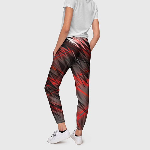 Женские брюки Красные полосы надрезы / 3D-принт – фото 4