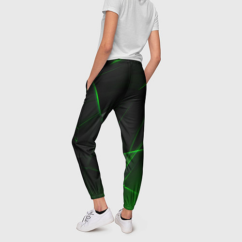 Женские брюки Зелёные узоры текстура / 3D-принт – фото 4