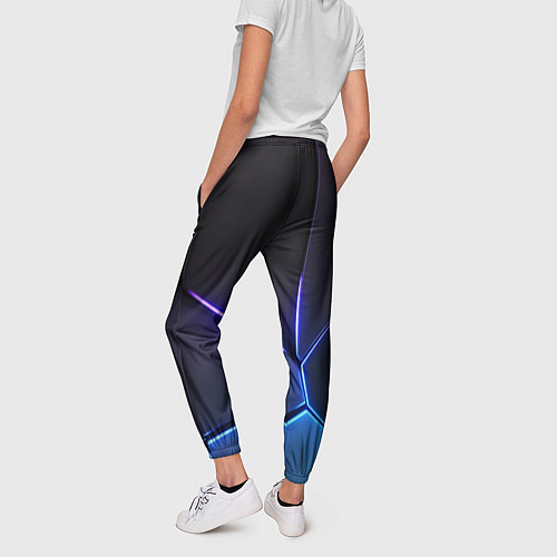 Женские брюки Пурпурный разлом - абстракция / 3D-принт – фото 4