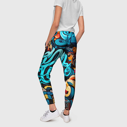 Женские брюки Abstract graffiti - ai art / 3D-принт – фото 4