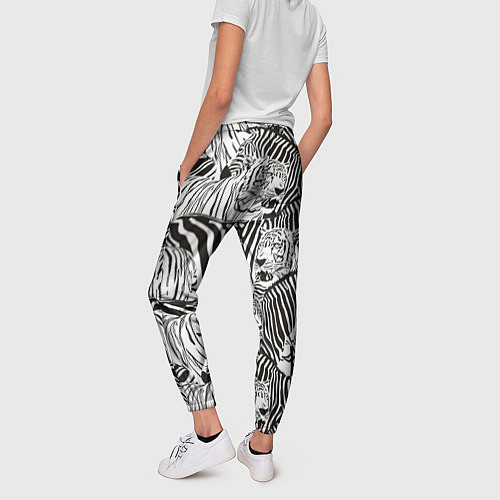 Женские брюки Зебры и тигры / 3D-принт – фото 4