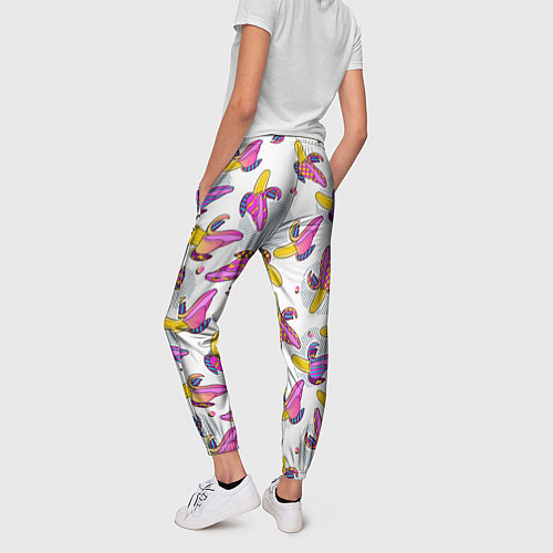 Женские брюки Разноцветный банан / 3D-принт – фото 4