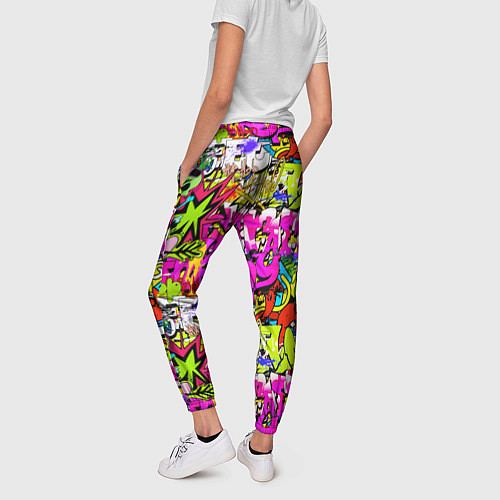 Женские брюки Цветное граффити / 3D-принт – фото 4