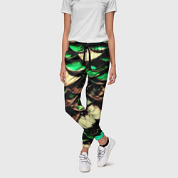Брюки женские Чешуя зеленого дракона, цвет: 3D-принт — фото 2