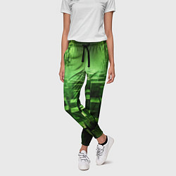 Брюки женские Зеленые квадраты в лабиринте, цвет: 3D-принт — фото 2