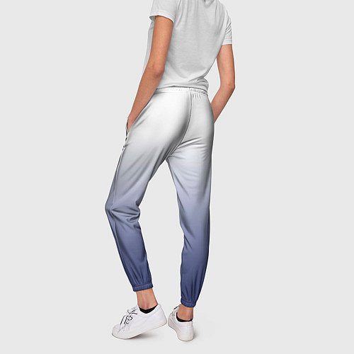 Женские брюки Туманный градиент бело-синий / 3D-принт – фото 4