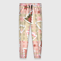 Женские брюки Розовые узоры ёлки