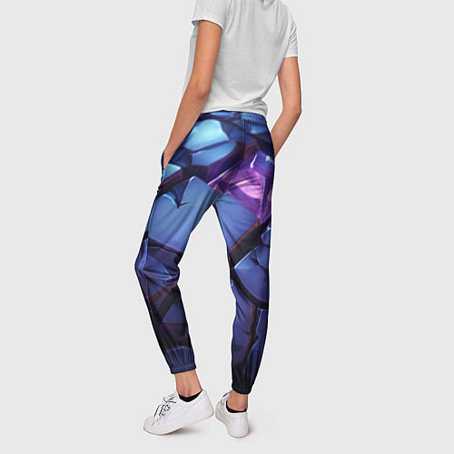 Женские брюки Фиолетовые неоновые плиты / 3D-принт – фото 4