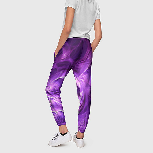 Женские брюки Фиолетовая фрактальная абстракция / 3D-принт – фото 4