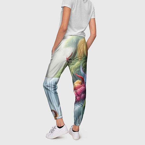 Женские брюки Водопад в тропическом лесу - алоха / 3D-принт – фото 4
