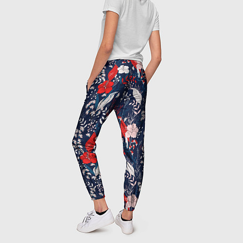 Женские брюки Цветущие реалистичные цветы / 3D-принт – фото 4